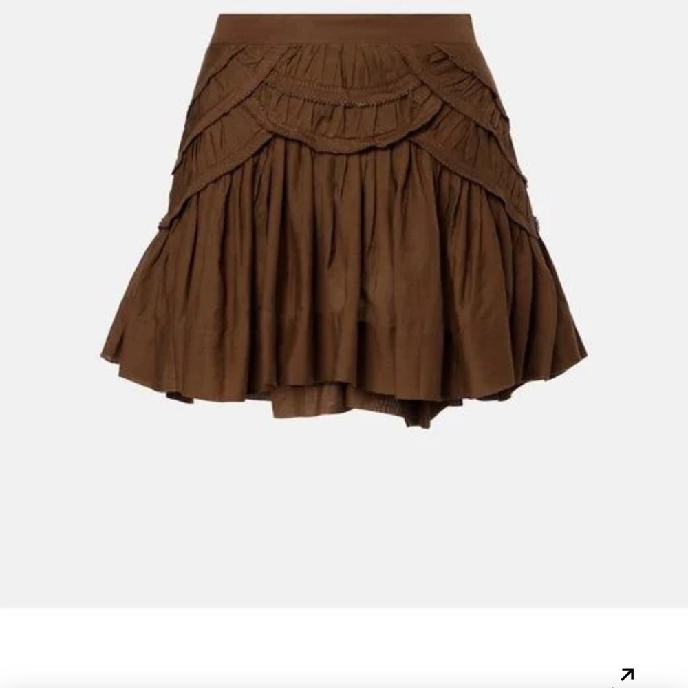 Brown Tiered Ruffle Mini Skirt